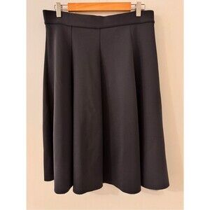 COS A-line Pleated Black Skirt Scuba w/ cotton lined Fits 12 14 Size Minimalist